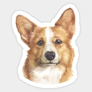 Pembroke Welsh Corgi Watercolor Art Sticker